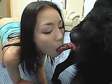 Cait licking dog